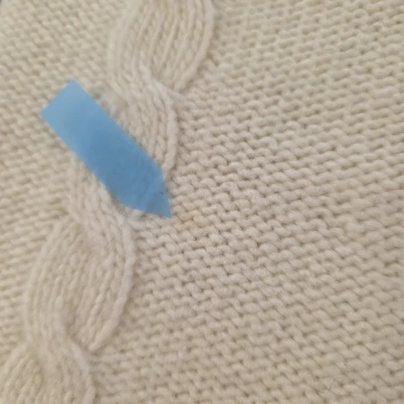 Y2K '04 Old Navy Lambswool Cable Knit Fringe Scarf & Mini Skirt Set S/M Cream - Picture 5 of 13